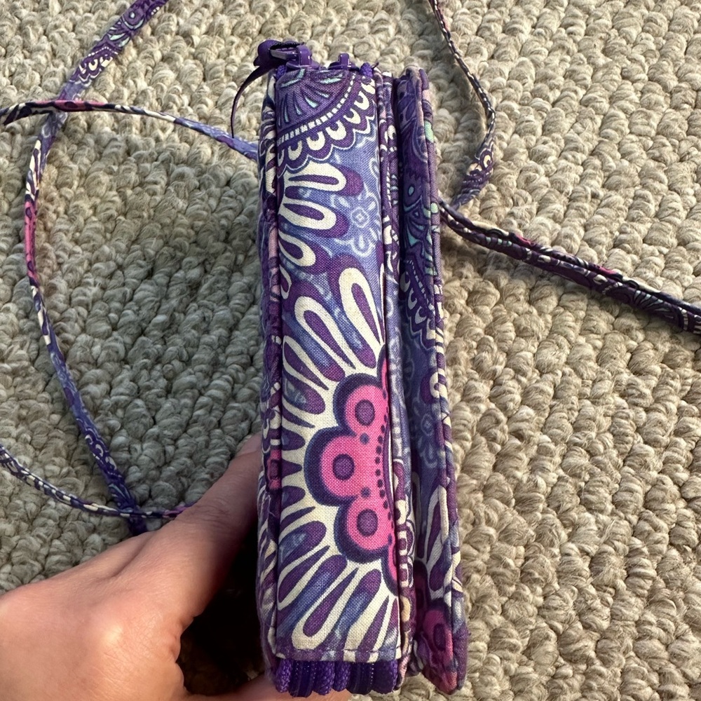 Vera Bradley Lilac Tapestry Crossbody/Wristlet Bag - Picture 9 of 13